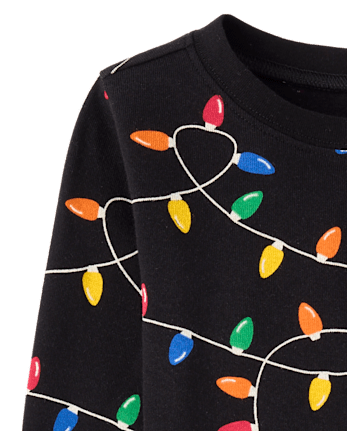 Kids Matching Family Christmas Lights Snug Fit Cotton Pajamas