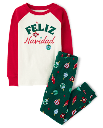 Kids Matching Family Feliz Navidad Snug Fit Cotton Pajamas - SPRUCESHAD