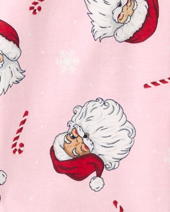 Girls Matching Family Santa's Social Club Snug Fit Cotton Pajamas