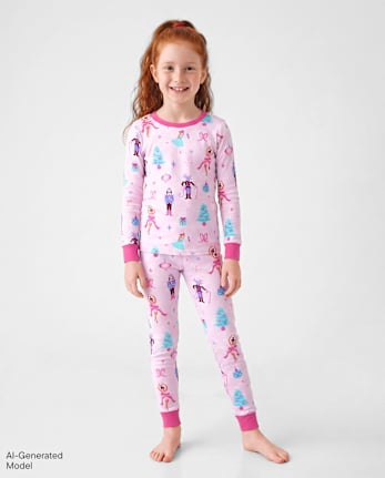 Girls Nutcracker Snug Fit Cotton Pajamas - LILAC HAZE