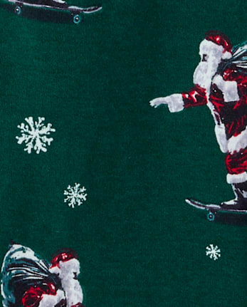 Boys Santa Skateboard Snug Fit Cotton Pajamas