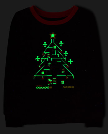 Boys Glow Christmas Video Game Snug Fit Cotton Pajamas