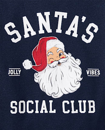 Pyjamas en coton ajustés pour garçons, assortis à ceux de la famille, inspirés du club social du Père Noël