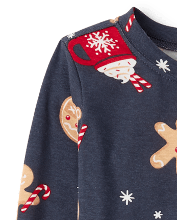Boys Matching Family Gingerbread Snug Fit Cotton Henley Pajamas