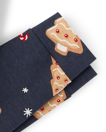 Boys Matching Family Gingerbread Snug Fit Cotton Henley Pajamas
