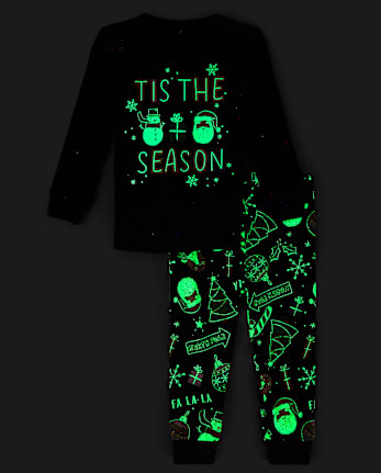 Baby And Toddler Matching Family Glow Tis' The Season Snug Fit Cotton Pajamas