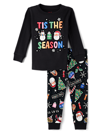 Baby And Toddler Matching Family Glow Tis' The Season Snug Fit Cotton Pajamas