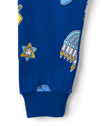 Baby And Toddler Matching Family Glow Hanukkah Snug Fit Cotton Pajamas