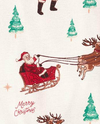 Baby And Toddler Matching Family Santa Sleigh Snug Fit Cotton Pajamas