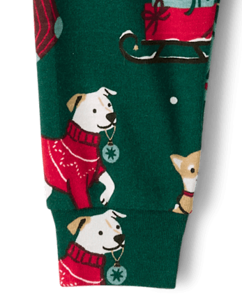 Baby And Toddler Matching Family Christmas Dogs Snug Fit Cotton Pajamas