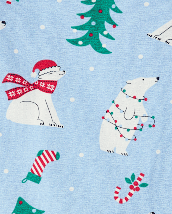 Baby And Toddler Matching Family Christmas Polar Bear Snug Fit Cotton Pajamas