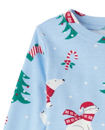 Baby And Toddler Matching Family Christmas Polar Bear Snug Fit Cotton Pajamas