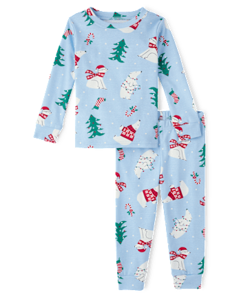 Baby And Toddler Matching Family Christmas Polar Bear Snug Fit Cotton Pajamas