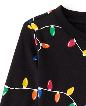 Baby And Toddler Matching Family Christmas Lights Snug Fit Cotton Pajamas