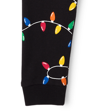 Baby And Toddler Matching Family Christmas Lights Snug Fit Cotton Pajamas