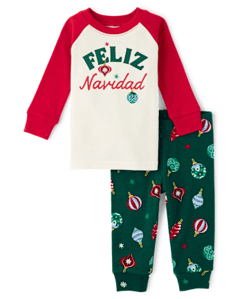 Baby And Toddler Matching Family Feliz Navidad Snug Fit Cotton Pajamas - SPRUCESHAD