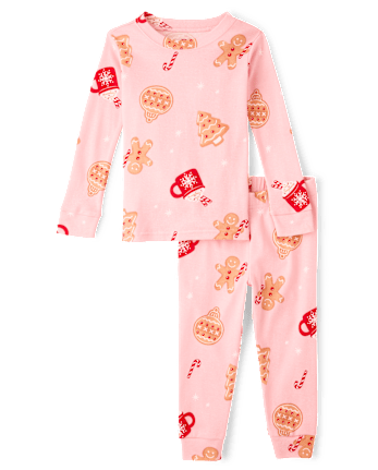 Baby And Toddler Girls Matching Family Gingerbread Snug Fit Cotton Pajamas