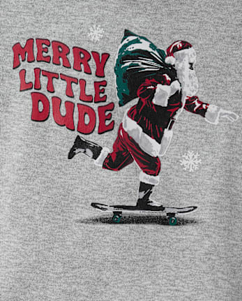 Baby And Toddler Boys Santa Skateboard Snug Fit Cotton Pajamas