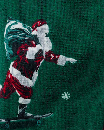 Baby And Toddler Boys Santa Skateboard Snug Fit Cotton Pajamas