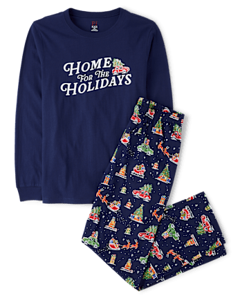 Adult Matching Family Home For The Holidays Cotton Pajamas