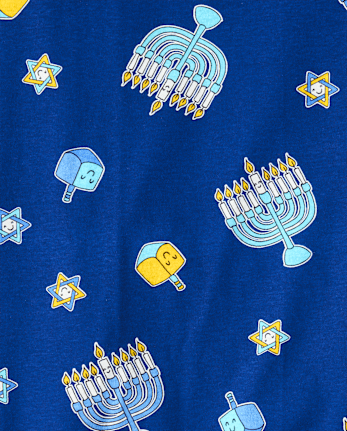 Adult Matching Family Glow Hanukkah Cotton Pajamas