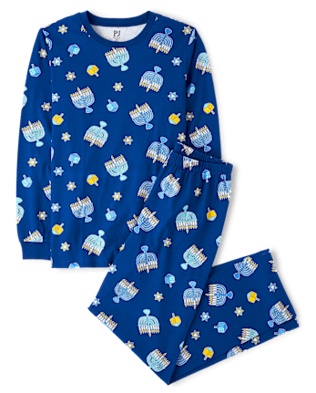 Adult Matching Family Glow Hanukkah Cotton Pajamas