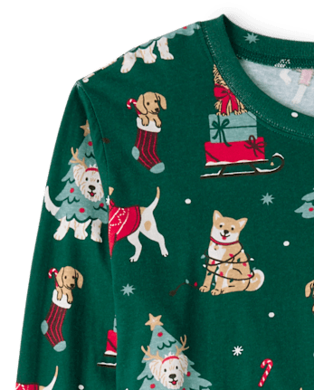 Adult Matching Family Christmas Dogs Cotton Pajamas