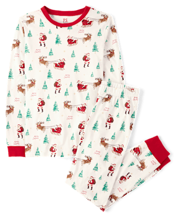 Adult Matching Family Santa Sleigh Cotton Pajamas