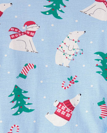Adult Matching Family Christmas Polar Bear Cotton Pajamas