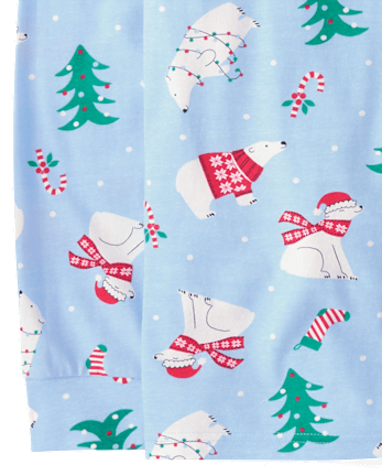 Adult Matching Family Christmas Polar Bear Cotton Pajamas