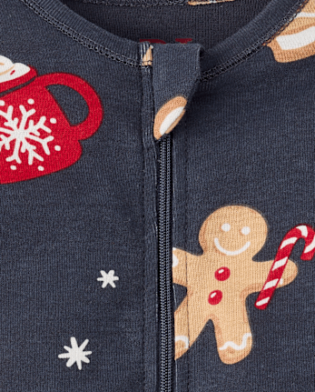 Baby And Toddler Boys Matching Family Gingerbread Snug Fit Cotton Footed One Piece Pajamas