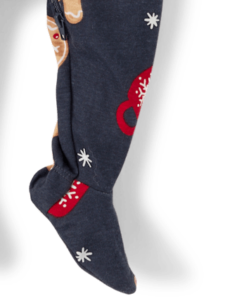 Baby And Toddler Boys Matching Family Gingerbread Snug Fit Cotton Footed One Piece Pajamas