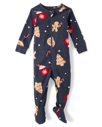 Baby And Toddler Boys Matching Family Gingerbread Snug Fit Cotton Footed One Piece Pajamas