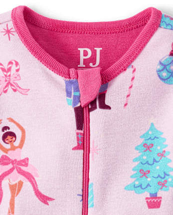 Baby And Toddler Girls Mommy And Me Nutcracker Snug Fit Cotton Footed One Piece Pajamas - LILAC HAZE