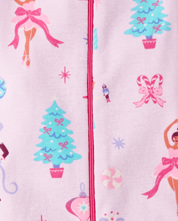 Baby And Toddler Girls Mommy And Me Nutcracker Snug Fit Cotton Footed One Piece Pajamas - LILAC HAZE