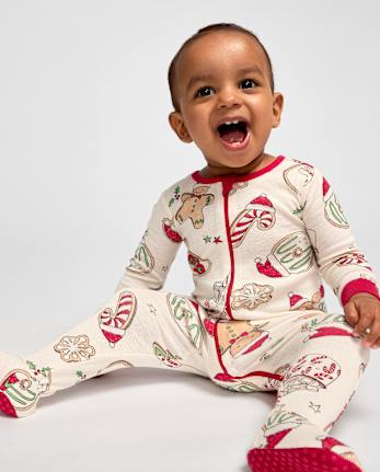 Baby And Toddler Matching Family Milk And Cookies Snug Fit Cotton Footed One Piece Pajamas