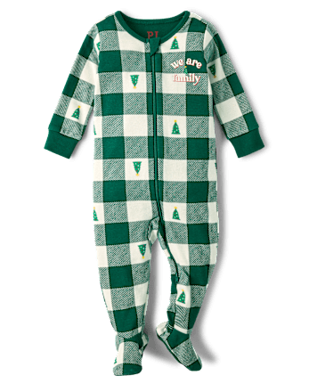 Baby And Toddler Matching Family We Are Family Snug Fit Cotton Footed One Piece Pajamas