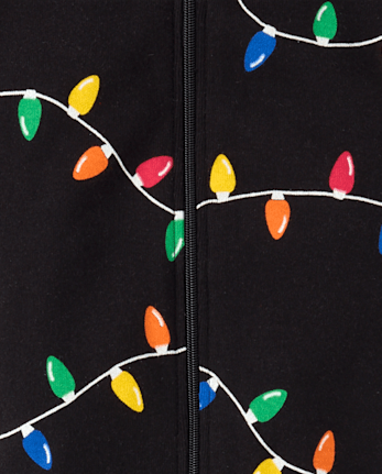 Baby And Toddler Matching Family Christmas Lights Snug Fit Cotton Footed One Piece Pajamas