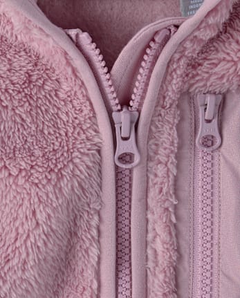 Toddler Girls Heavyweight Sherpa Zip Up Hoodie
