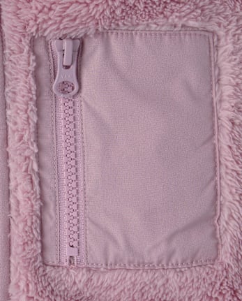 Toddler Girls Heavyweight Sherpa Zip Up Hoodie