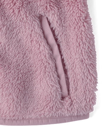 Toddler Girls Heavyweight Sherpa Zip Up Hoodie