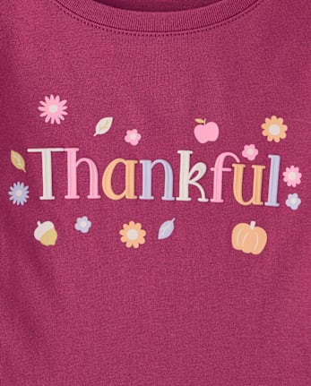 Baby And Toddler Girls Thankful Graphic Tee