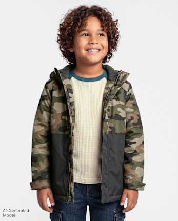 Boys Print Colorblock 3 In 1 Jacket - TENT