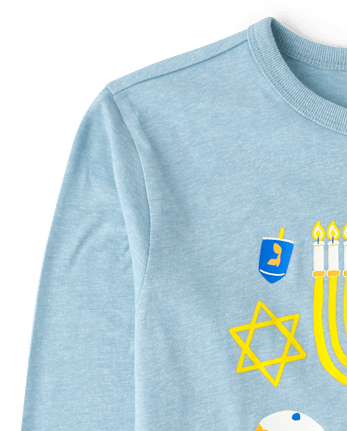 Boys Hanukkah Graphic Tee - S/D BLUE SORBET