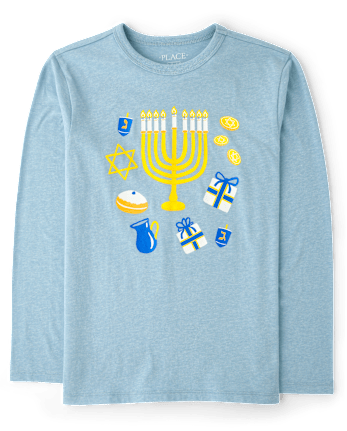 Boys Hanukkah Graphic Tee - S/D BLUE SORBET