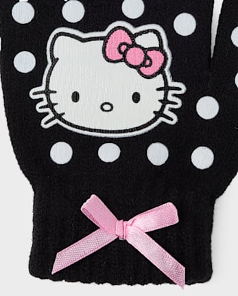 Girls Hello Kitty® Polka Dot 2-Piece Cold Weather Set - BLACK