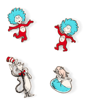 Girls Dr. Seuss Cat In The Hat™ Pin 4-Pack - MULTI CLR