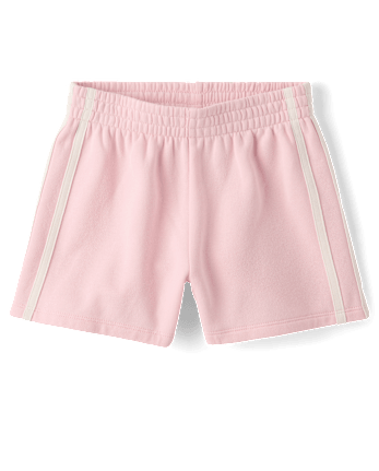 Girls Side Stripe Premium Fleece Shorts
