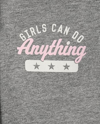 Girls Graphic Side Stripe Premium Fleece Zip Up Hoodie