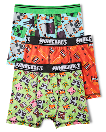 Boys Minecraft Boxer Brief Underwear 3-Pack - MULTI CLR